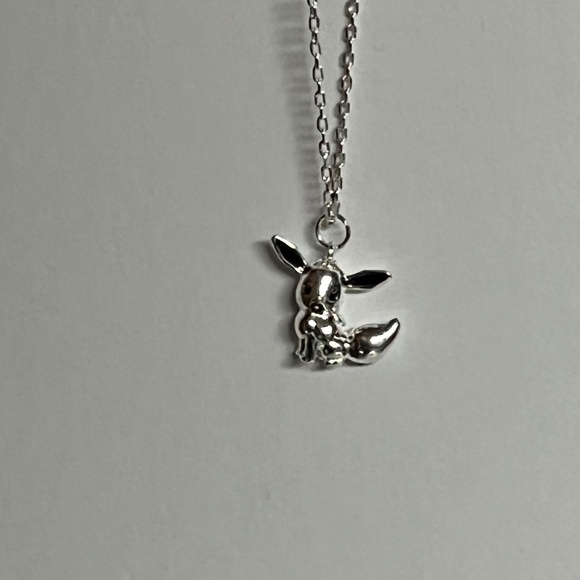 Evee Pokemon Charm Pendant Adjustable Necklace Anime Chain Jewelry Pokie Silver - Picture 3 of 8